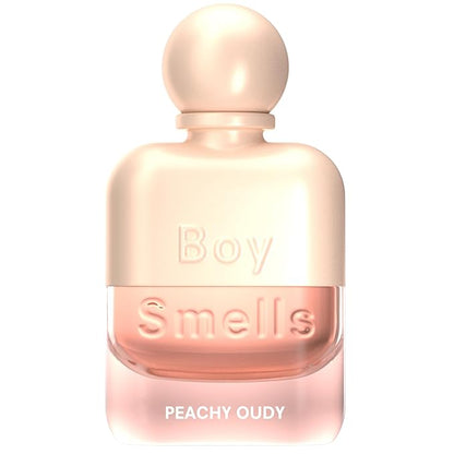 Boy Smells Peachy Oudy Eau de Parfum – Peach, Mimosa, Marigold and White Oud Scent – Fruity Woody Unisex Perfume – Everyday Body Fragrance – Signature Glass Spray Bottle – 50ml