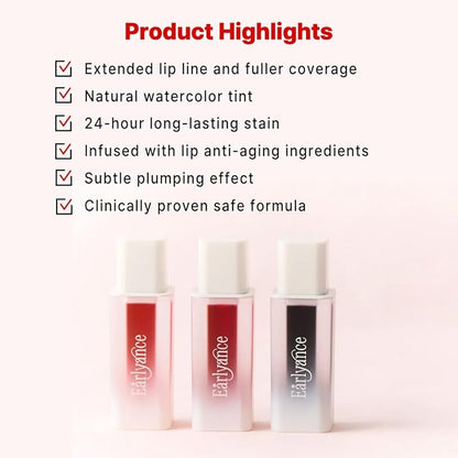 Peel Off Waterproof Lip Tattoo 6g - 24h Long Lasting Korean Lip Stain, Transfer Proof Matte Blush Red with plumping effect (Ballerina PInk)