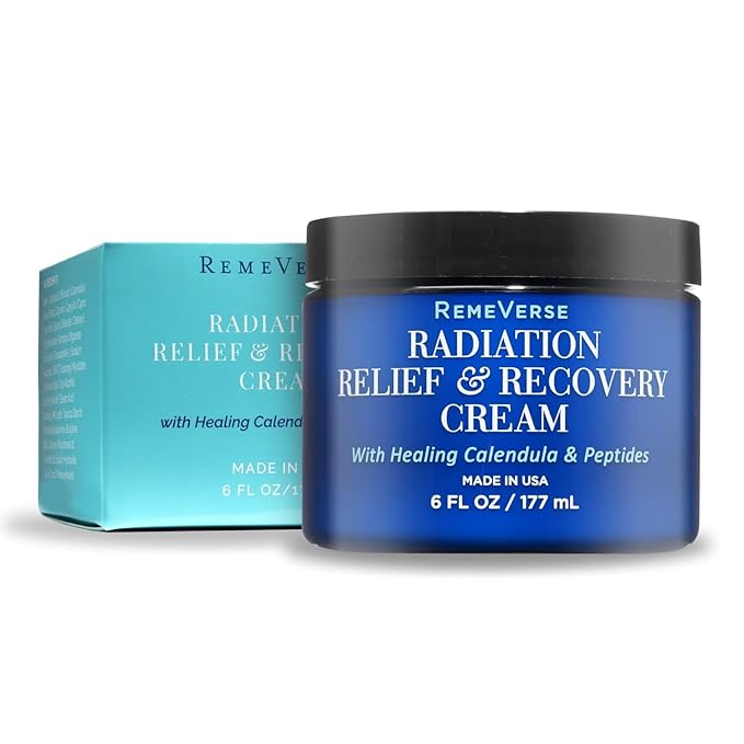 RemeVerse Radiation Cream – Unscented, Gentle, Hyaluronic Acid, Peptides & Calendula Cream for Burns, Soothing Skin and Hydrate Sensitive Skin, Radiation Treatment Skin Care – 6 fl oz