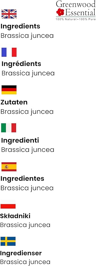 Greenwood Essential Mustard Oil (Brassica juncea) | Cold Pressed | Natural | Undiluted | For Diluting Essential Oils | For Skin & Massage | Men & Women | 200ml (6.76 oz)