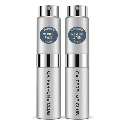 CA Perfume Impression of Oud Satin Mood for Men Amber Woody Scent Long Lasting Cologne for Men Eau De Parfum Travel Size Refillable Atomizer Spray 0.27 Fl Oz 8ml Pack of 2