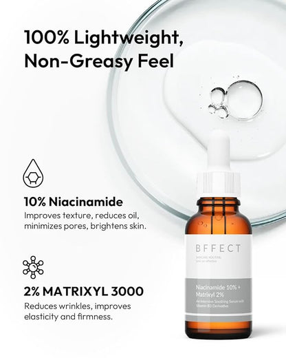 Niacinamide 10% + Matrixyl 3000 2% Serum - Strengthen & Repair Skin Barrier - For Sensitive & Oily Skin - 1 Fl Oz