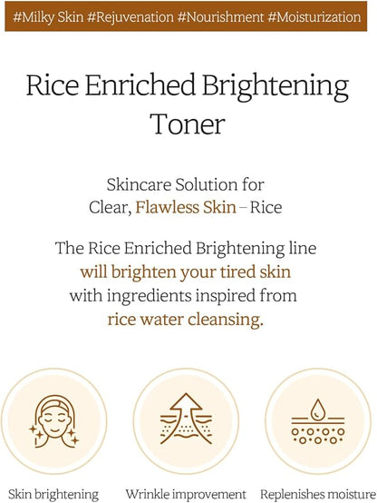 Deoproce Rice Enriched Toner – Korean Skin Care with Rice Bran Water and 8-Grain Complex 200ml