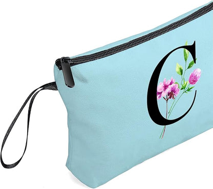 Birthday Thank You Appreciation Monogrammed Gifts for Mom Aunt Teacher Sister Friend Coworkers Bride Bridesmaid Makeup Cosmetic Bag with Mirror Mothers Day Christmas Graduation C