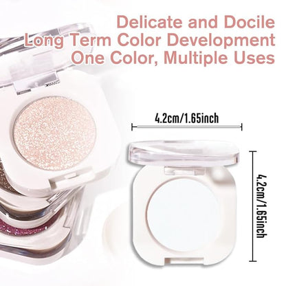 Matte White Single Eyeshadow Makeup, Neutral Cream Powde Eye Shadow for Women, White Matte Singles Eyeshadow Palette Pigmented Waterproof, sombras para ojos, Girls Monochrome Eyeshadows Gift 26
