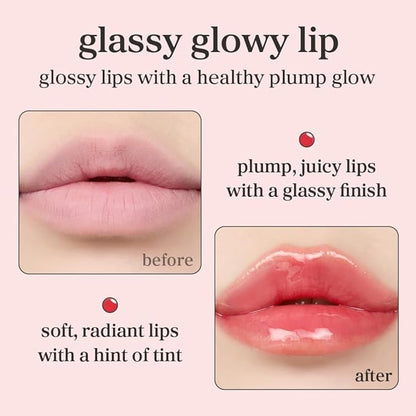 NOONI Korean Lip Oil - Appleberry | Long-Lasting, Moisturizing, Plumping, Revitalizing for Dry Lips, Waterproof, No Peel Off, Hydrating, Nourishing Crystal Clear, Stocking Stuffers, 0.12 FL Oz