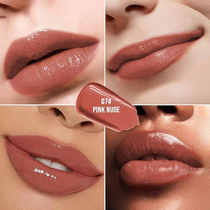 Nourishing High-Shine Lip Gloss,Hydrating & Moisturizing Lip Tint, Non-Sticky, Long-Lasting Glossy Lip Stain,Softens & Plumps Lips for Smooth,Gentle Formula for Dry Lips 07#Pink Nude