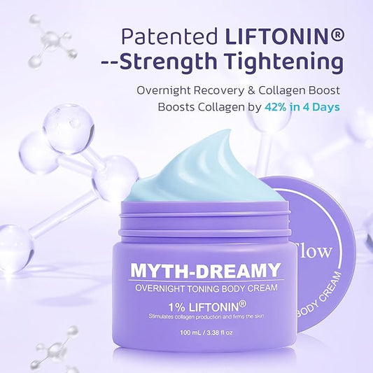 Overnight Toning Body Cream with Gua Sha Tool, Firming Lotion for Loose Skin & Improve Cellulite Appearance, Skin Tightening Cream for body, Belly, Arms, Thighs - 3.38 fl.oz