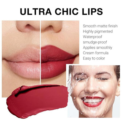 evpct Ruby Red Matte Creamy Lipstick for Women, Long Lasting Waterproof Velvet Lipstick, Lip Stick Crayon Buildable Blendable Creamy Color, Longwear Lip Makeup Cruelty-free 24 hours original labios 05