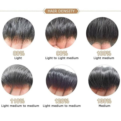 FACE MIRACLE Mens Toupee Lace Front Hairpieces Soft Human Hair Replacement System Natural Hairline Toupee for Men French Lace Poly V-Looped Mens hair Units 6"X9" 5#MEDIUM LIGHT BROWN