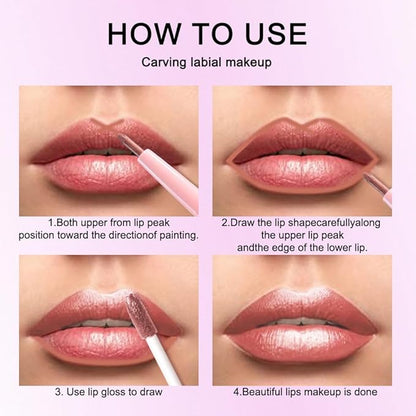 Kaely 2-in-1 Bronze Gold Metallic Lipstick and Lip Liner, Shimmer Liquid Metallic Lipsticks for Women, Glitter Lip Gloss Stain Long Lasting Waterproof Smudge Proof 24 Hour, Vegan Makeup, 14