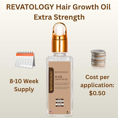 REVATOLOGY Hair Growth Oil for Adults (Made in USA) pre-rinse Formula with 30 Oils and Herbal extracts Reduces Hair Fall, Boosts Regrowth & Strengthens Roots | Cruelty & Chemical Free