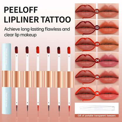 Matte Lip Liner Peel Off Lip Stain, Long Lasting Peel Off Lip Liner Stain, Peel-off Lip Gloss For All Skin Types, Transfer-proof Highly Pigmented Color Waterproof, (03#, Pack of 1)