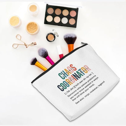 Chaos Coordinator Makeup Bag Chaos Coordinator Gifts for Women Thank You Gifts Cosmetic Bag Zipper Pouch Appreciation Gifts for Coworkers Boss Lady Mentor Coach Leader Christmas Birthday Gifts