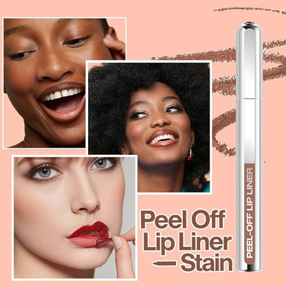 3 Colors Peel Off Lip Liner Stain Kit, Long Wear Matte Lip Tint Stain Set with Tweezer for Women, Waterproof Transfer Proof Highly Pigmented Peel Off Liquid Lipstick for All Skin Types (#1,2,3)