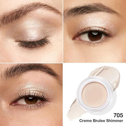 evpct Single Cream Eye Shadow Palette Pot Makeup for Older Women, Creme Brulee Shimmer Glitter Metallic Monochrome Cream to Powder Eyeshadow Palette Eye Brightener, High Pigment Waterproof Blendable