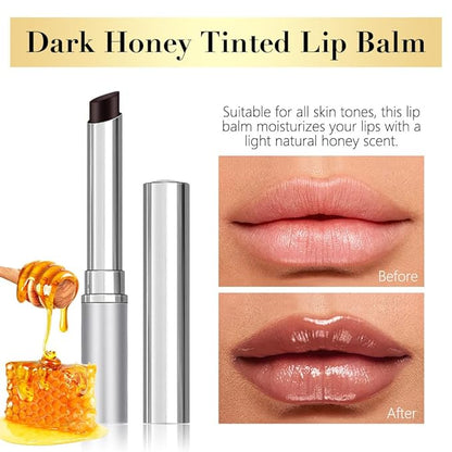 Honey Lipstick Tinted Lip Balm, Sheer Hydrating Lip Stain for All Skin Tones, Natural Lightweight Lips Gloss Makeup for Women, Vegan & Cruelty-Free