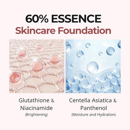 milktouch Cushion Foundation, 24H Flawless Skin, Radiant Shine, No Oxidation, Long-Lasting, Non-Creasing, 60% Hydrating Skincare Infused Korean, Stocking Stuffers, Christmas Gifts (30C Toffee)