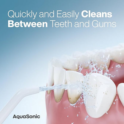 AquaSonic Water Flosser - Cordless Rechargeable Water Flossers for Teeth Cleaning - Waterproof Aqua Flosser, Portable Oral Irrigator for Dental Cleaning with 5 Jet Tips – Braces Home Travel