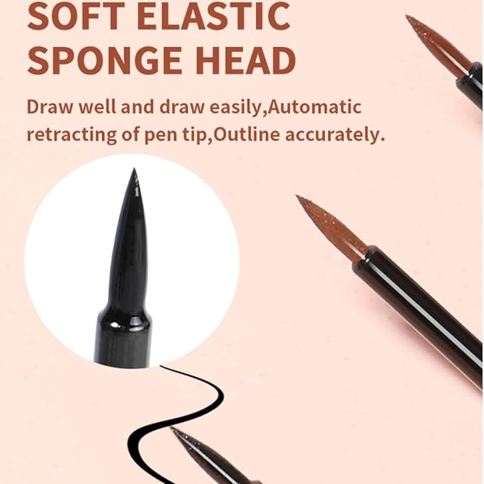 MAEPEOR Ultra-Fine Liquid Eyeliner Light Brown High-Pigmented Matte Eyeliner Pen Stay All Day Makeup with Fine Brush Tip (M03 Light Brown)