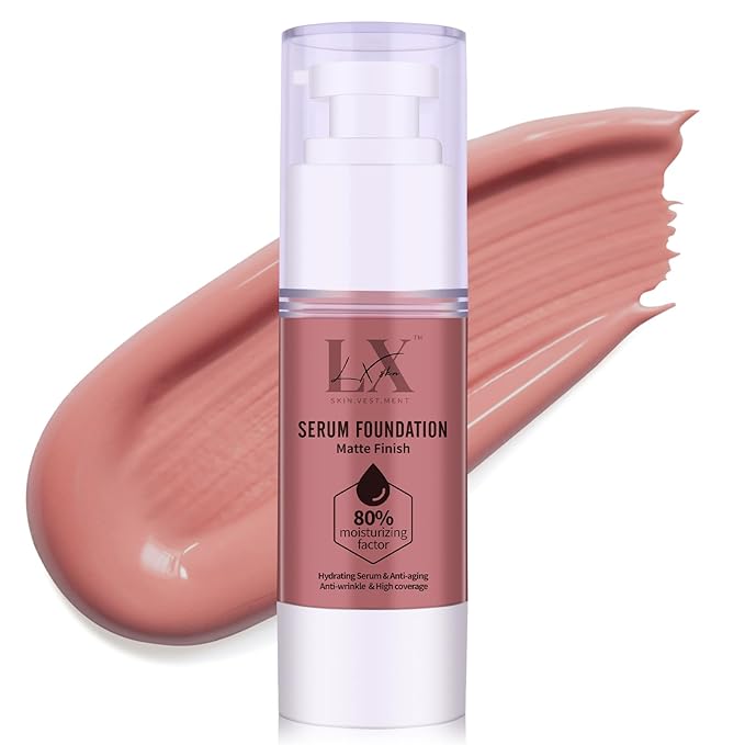Moisturizing Foundation with 1% Hyaluronic acid, Deep Hydration & High Coverage Serum Foundation for A Smooth & Satin Finish, 405 Deep
