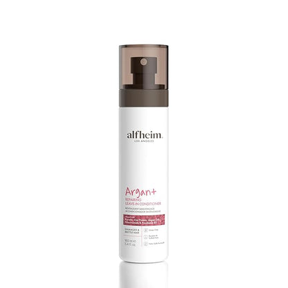 ALFHEIM Argan+ Repairing Leave-in Conditioner Spray for Dry, Damaged & Frizzy Hair with Argan Oil, Keratin, Oat Protein – Instant Detangling, Shine & Frizz Control – Color Safe, Sulfate Free – 5.4 oz
