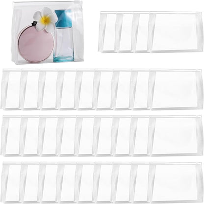 50 PCS Mini Clear Makeup Bag,Small Clear Zipper Pouch Travel Bag for Toiletries Plastic Cosmetic Organizer Waterproof，for Swimsuit Bikini Travel Vacation(5.9 x 5.1 x 1.4 Inch)