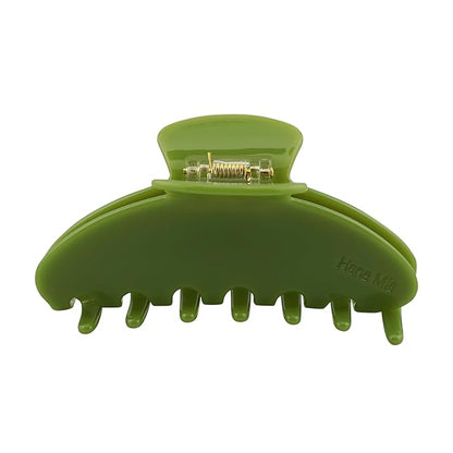 Premium Durable Acetate Hair Accessories - Large No-Slip 4 Inch Claw Clips for Women's Thick Hair (Green)