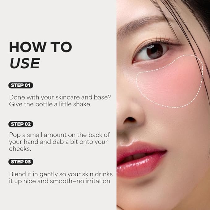 House of Hur Moist Ampoule Blusher with 50% Moisture Essence | Hydrating & Long-Lasting Blush | 0.68fl.oz (9 Shades) - Pink Rosie