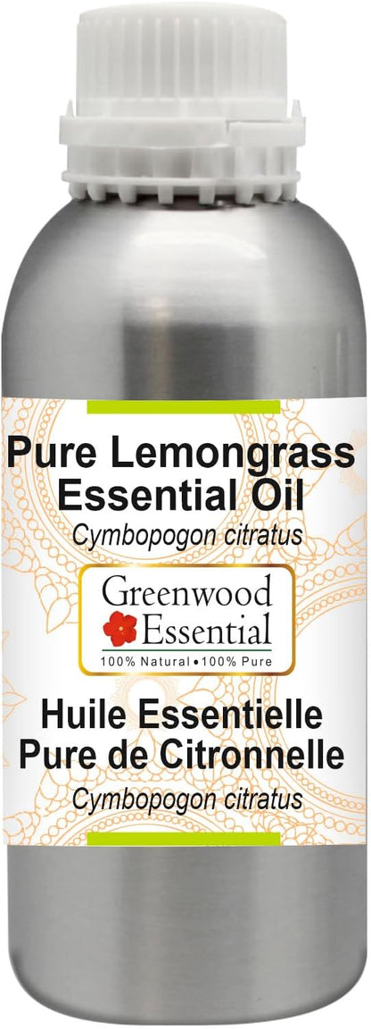Greenwood Essential Pure Lemongrass Essential Oil (Cymbopogon citratus) Steam Distilled 300ml (10.1 oz)