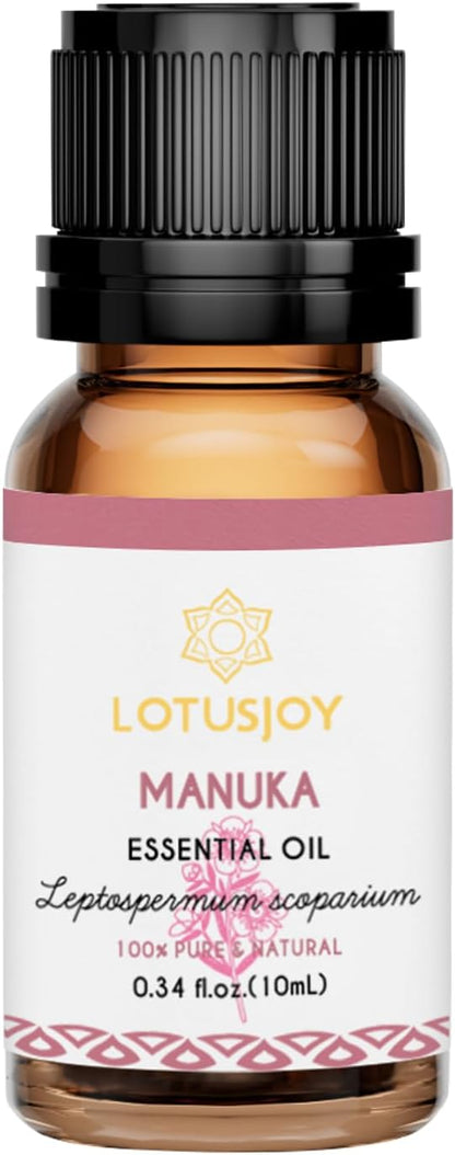 100% Pure Manuka Essential Oil 0.34 Fl Oz, Therapeutic Grade Manuka Oil in Amber Glass Bottle with Dropper for Diffuser Massage Skin Care