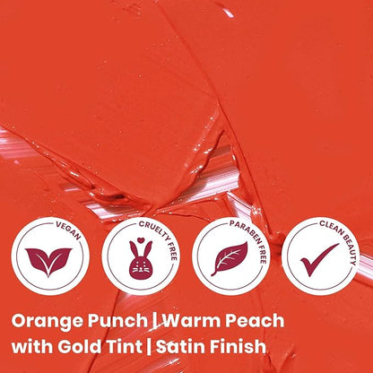 True + Luscious Super Moisture Lipstick – Clean, Vegan and Cruelty Free – Lasting Hydration for Dry Lips with a Satin Finish – Orange Punch