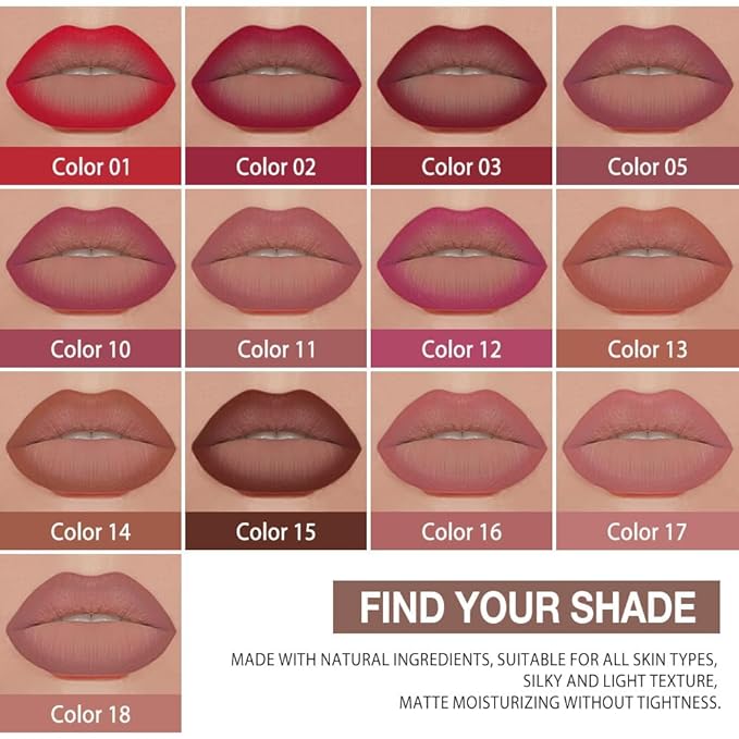 evpct Dark Red Gradient Matte Lipstick Lip Liner Crayon Combo Pencil Set for Women Long Lasting Waterproof, Oxblood Red Matte Cream Lip Liner and Lipstick Combo Makeup, Flawless Gradual Ombre Effect