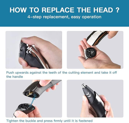 DSP® Facial Hair Trimmer for Men Electric Clippers and Grooming Sets for Pubic Hair Beard Nose Trimmer Kits USB Rechargeable IPX7 Waterproof