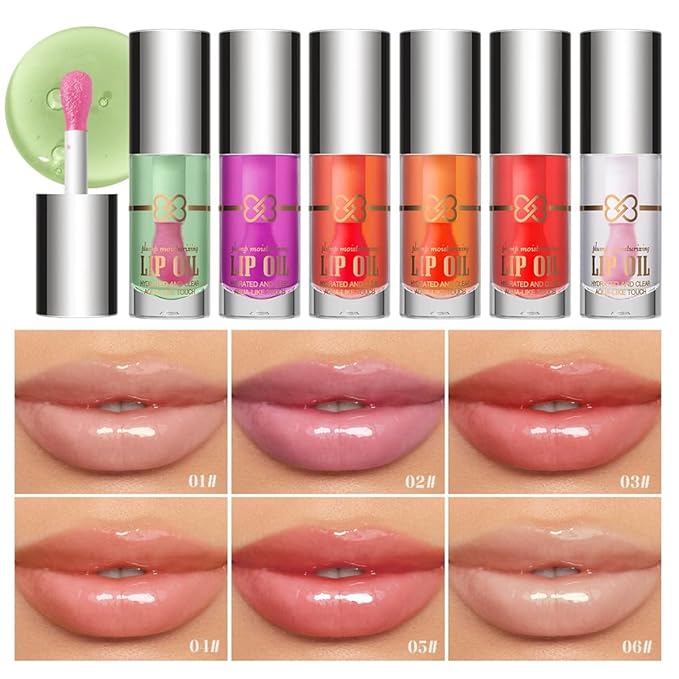 Nourishing Lip Oil, Deep Moisturizing Lip Balm Liquid, Non-Sticky High Shine Lip Gloss, Hydrating Lip Tint for Soft, Smooth, Healthy-Looking Lips, Lightweight Glossy Lip Care for Daily Use-3#