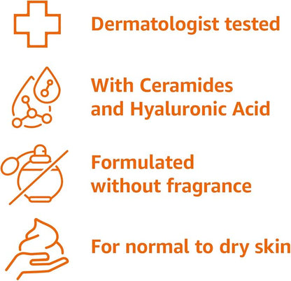 Amazon Basics Moisturizer Cream for Face, Dry Skin, Hydrating , 16 Ounces, 2-Pack