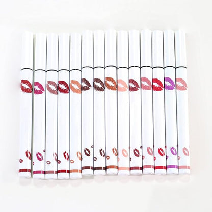2Pcs Longwear Liquid Lip Liner Stain Marker Pen Set Long Lasting Waterproof, Pink Red Maroon Dusty Mauve Matte 24 Hour Lip Liner and Lipstick Combo, Color Stay Lipliner All Day, Lips Stain peel off