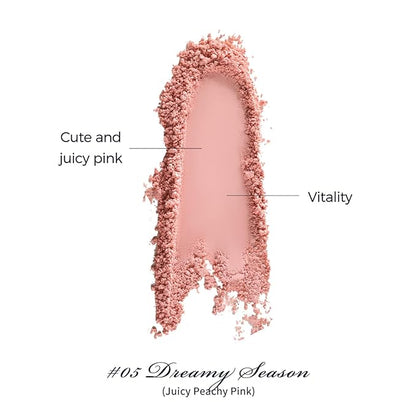 Flower Knows Swan Ballet Embossed Blush,Peachy Matte Finish,Buildable & Blendable Powder Blush for cheeks,Natural Flush for All Skin Tones(05 Dreamy Season,5g)