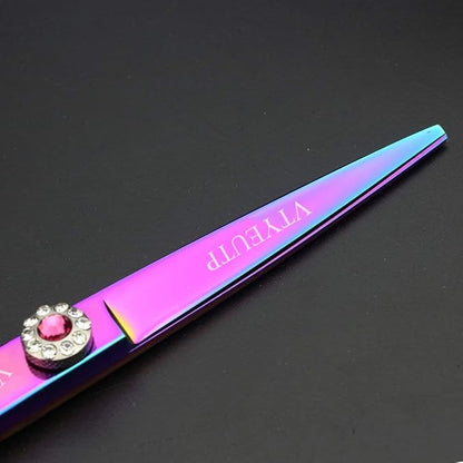 Professional 6.0 Inch Rainbow color Dragon Handle 440C Salon Hair Cutting Shear Thinning scissors, Perfect for Barber Stylist and Home Use(Cutting scissors)