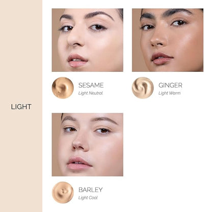 OFIR Skin Satin Medium Coverage Foundation | Buildable, Non-Creasing Finish | Vegan, Cruelty-Free, Paraben-Free Makeup | Blue Light Protection | 1 FL OZ (Sesame - Light Neutral)