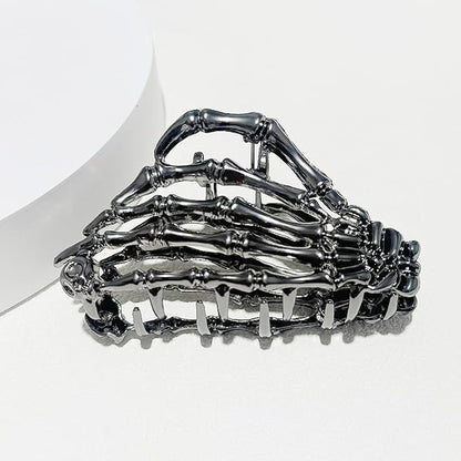 3 Pieces Large Metal Spider Net Hand Hair Claw Clips for Women and Girls Thick Long Hair, Nonslip Skeleton Spooky Barrette Headband Hair Styling Accessories for Halloween Christmas Gifts