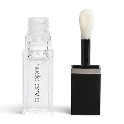 nude envie Lip Gloss - Certified Vegan Lipgloss Cruelty-Free and Paraben Free - Enriched with Vitamin E and Jojoba Oil (Illuminate)