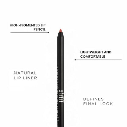GA-DE Selfie 16 Hours Lip Liner, 857 - Long-Lasting, Transfer-Resistant Lip Liner Pencil - Lightweight, Creamy Soft Texture, High-Pigmented - 0.02 oz