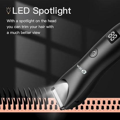 Multi Groomer All-in-One Hair Trimmer with Head Spotlight for Men & Women- Cordless Rechargeable Beard & Hair Clipper, Waterproof, Ceramic Blades, Low Noise and Fast Charging