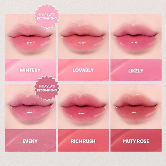 TIRTIR [*Mini Size Waterism Tinted Lip Gloss #29 Eveny, 0.06 Fl Oz – Kiss Ready Lipgloss, 12H Long Lasting Non Sticky Natural Tinted Glow Korean Multiuse Cheek and Lip Tint for Women gift