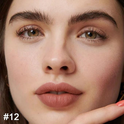 Kaely 2-in-1 Nude Brown Lip Liner & Lipstick Set Kit for Women, Matte Lips Kit with Lip Liner Lip Stains Long Lasting Waterproof 24 Hour Lipstick and Lip Liners Combo Lipliners Pencil Set 12