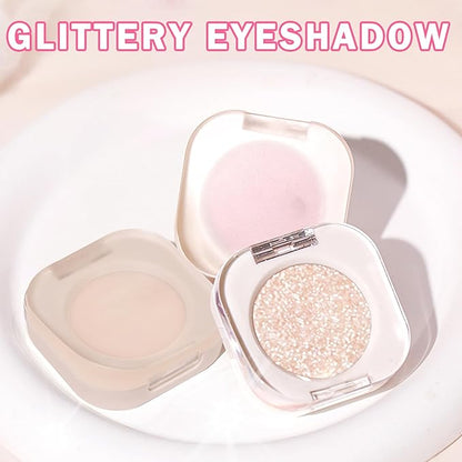 Glitter Eyeshadow Champagne Single, Ultra Fine Shimmer, Lightweight Sparkling Blendable Formula, Daily Multiuse Glossy Eyes Makeup (Weaving Maid)