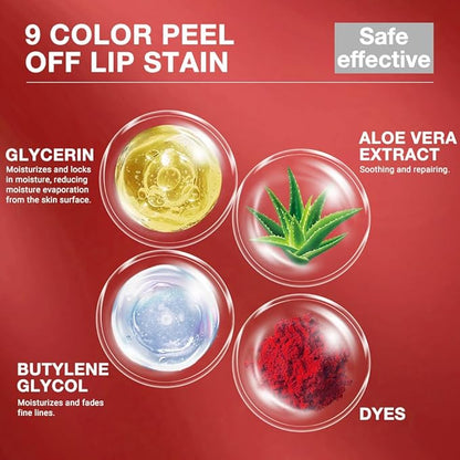 evpct Lip Tains Peel off, Peel off Lip Liner Tattoo Lip Stain Tint Gloss Marker Makeup, Long Lasting Waterproof 24 Hours Matte Finish Transfer-proof Pigmented Color Stay Lipsticks, 125 Nude Pink