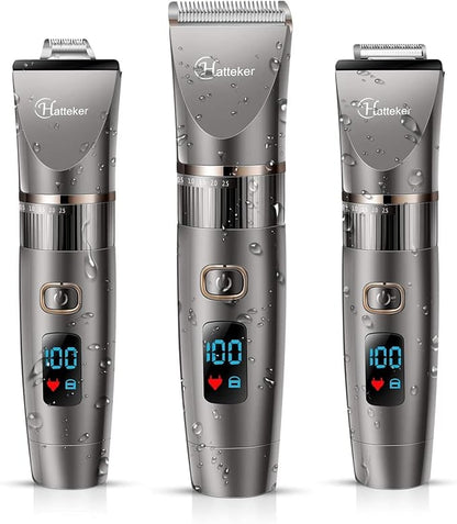 Hatteker Beard Trimmer for Men Professional Hair Clipper Hair Trimmer Shaver Haircut Detail Cutting Kit for Men Cordless Waterproof