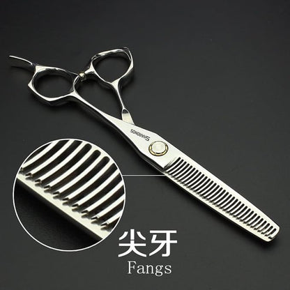 SHARONDS 6 Inch 440C High Hardness Stainless Steel Hair Scissors Hair Salon Hair Stylist Cutting Thinning Tool Barber Special (scissors set) (6 inch 2pc-D)